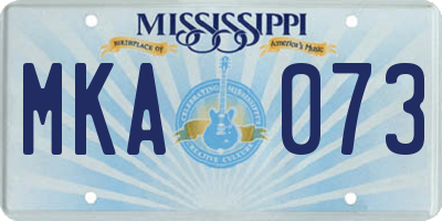 MS license plate MKA073