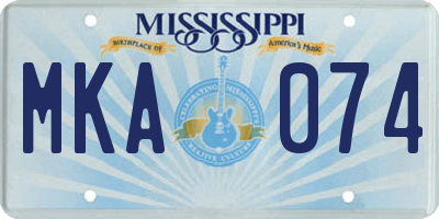 MS license plate MKA074