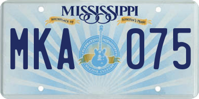 MS license plate MKA075
