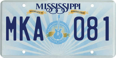 MS license plate MKA081