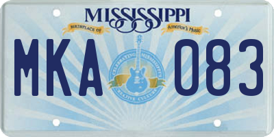 MS license plate MKA083