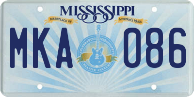 MS license plate MKA086