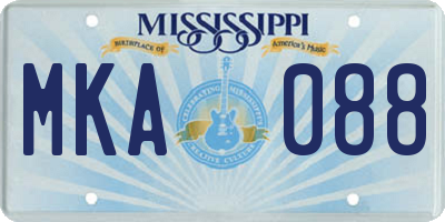 MS license plate MKA088