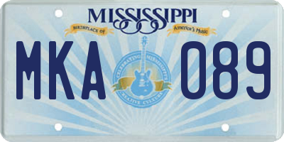 MS license plate MKA089