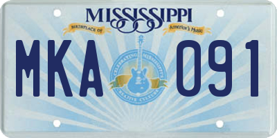 MS license plate MKA091