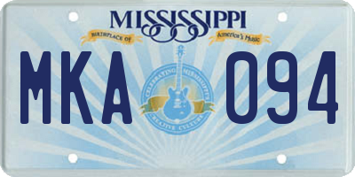 MS license plate MKA094
