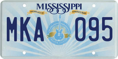 MS license plate MKA095