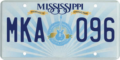 MS license plate MKA096