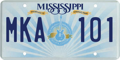 MS license plate MKA101