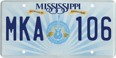MS license plate MKA106