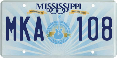 MS license plate MKA108