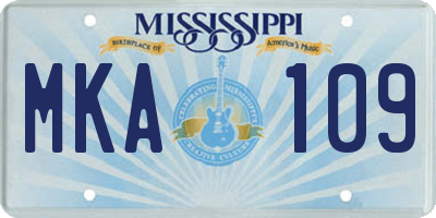 MS license plate MKA109