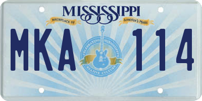 MS license plate MKA114