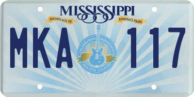 MS license plate MKA117