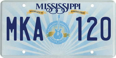 MS license plate MKA120