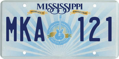 MS license plate MKA121