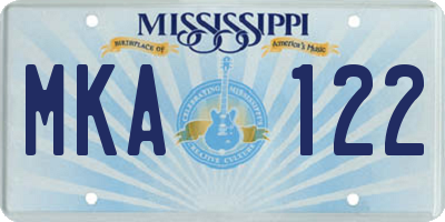 MS license plate MKA122