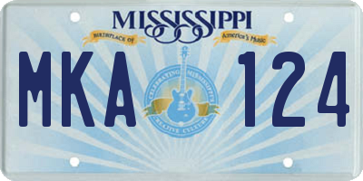 MS license plate MKA124
