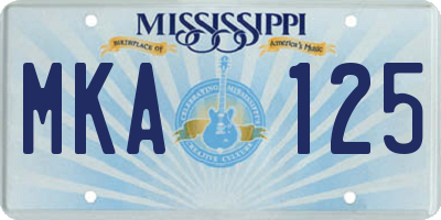 MS license plate MKA125