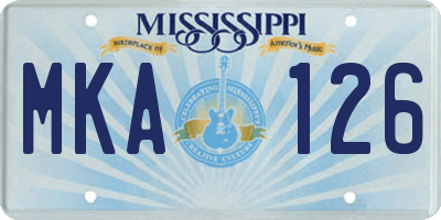 MS license plate MKA126