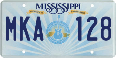 MS license plate MKA128