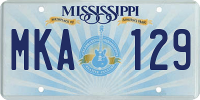 MS license plate MKA129