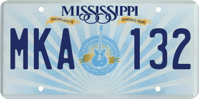 MS license plate MKA132