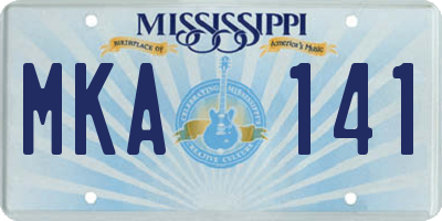 MS license plate MKA141