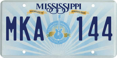 MS license plate MKA144