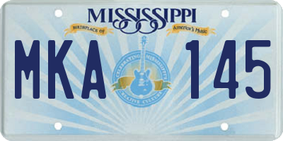 MS license plate MKA145