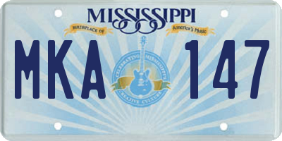 MS license plate MKA147