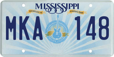MS license plate MKA148