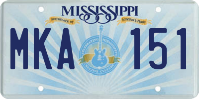 MS license plate MKA151