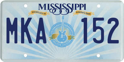 MS license plate MKA152