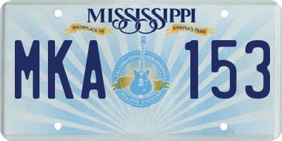 MS license plate MKA153