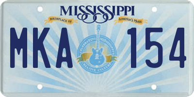 MS license plate MKA154