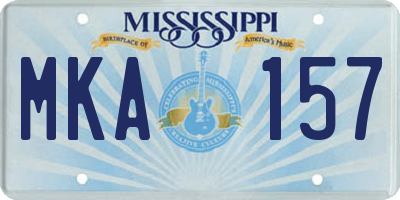 MS license plate MKA157