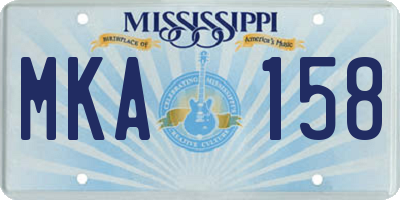 MS license plate MKA158