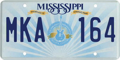 MS license plate MKA164