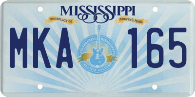 MS license plate MKA165