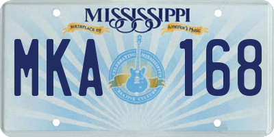 MS license plate MKA168