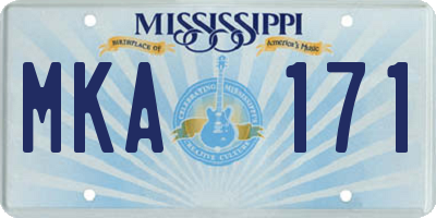 MS license plate MKA171