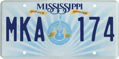 MS license plate MKA174