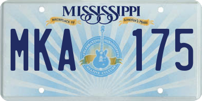 MS license plate MKA175