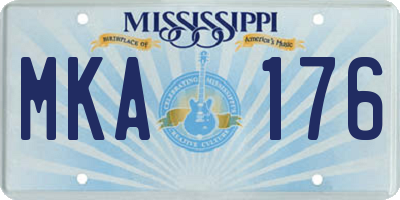 MS license plate MKA176