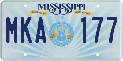 MS license plate MKA177
