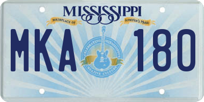 MS license plate MKA180