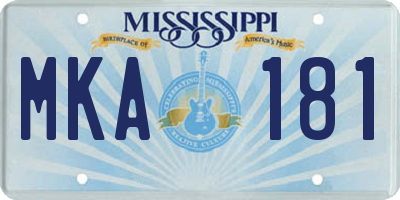 MS license plate MKA181