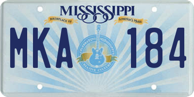 MS license plate MKA184