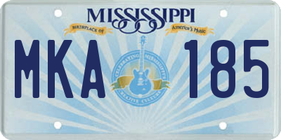 MS license plate MKA185